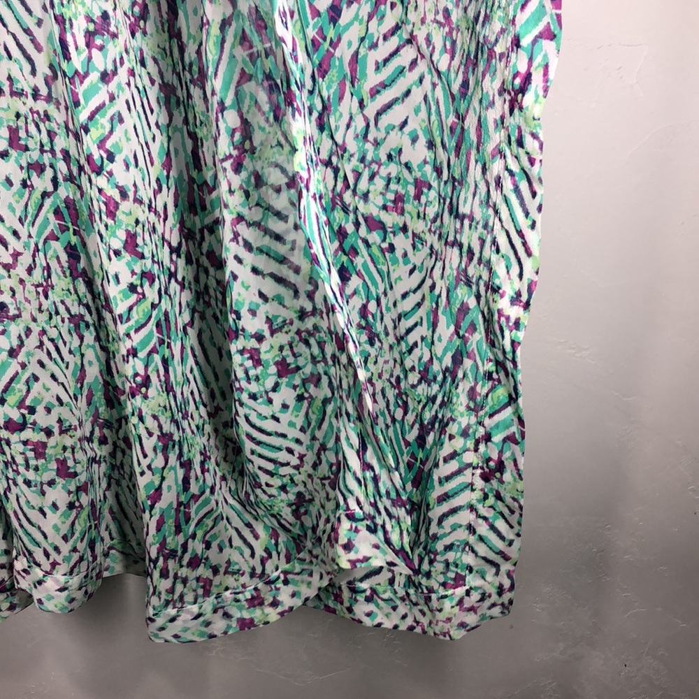 Shoshanna green and purple 100% silk swim cover up size small - Picture 5 of 10